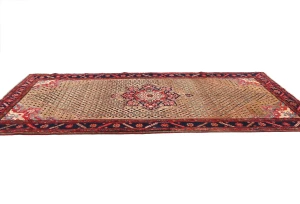 Khaki Tribal Geometric 5X10 Koliaie Persian Runner Rug