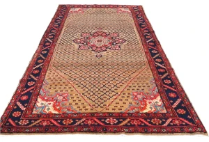 Khaki Tribal Geometric 5X10 Koliaie Persian Runner Rug