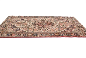Cream Floral Tribal 5'0X8'5 Hamedan Persian Rug
