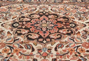 Cream Floral Tribal 5'0X8'5 Hamedan Persian Rug