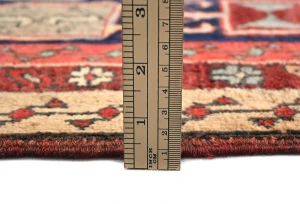 Vintage Purple-navy Geometric Tribal 4X10 Meshkin Persian Runner Rug