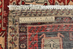 Vintage Purple-navy Geometric Tribal 4X10 Meshkin Persian Runner Rug