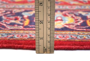 Vintage Red Traditional 3'6X5'4 Kashan Persian Rug