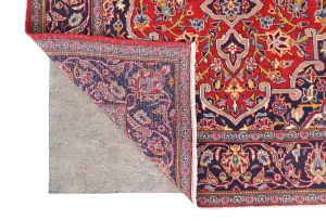 Vintage Red Traditional 3'6X5'4 Kashan Persian Rug