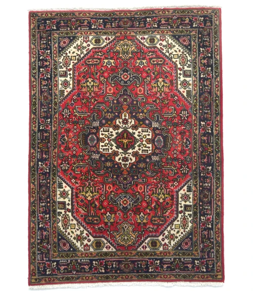 Vintage Red Traditional 3X5 Tabriz Persian Rug