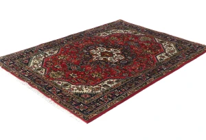 Vintage Red Traditional 3X5 Tabriz Persian Rug