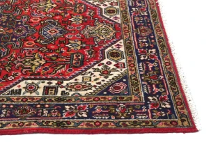 Vintage Red Traditional 3X5 Tabriz Persian Rug