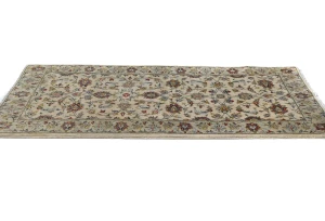 Vintage Cream Traditional 2'7X5'4 Kashan Persian Rug