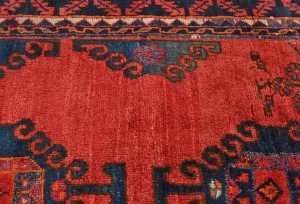 Vintage Red Geometric Tribal 4'4X7'7 Hamedan Persian Rug
