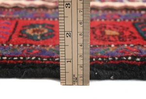 Vintage Geometric Plum 4X5 Bidjar Persian Rug