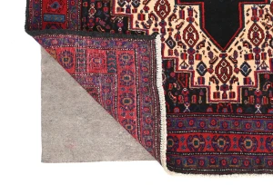 Vintage Geometric Plum 4X5 Bidjar Persian Rug