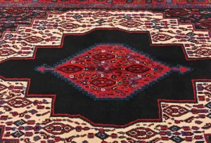 Vintage Geometric Plum 4X5 Bidjar Persian Rug