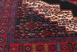 Vintage Geometric Plum 4X5 Bidjar Persian Rug