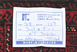 Vintage Cream Tribal 3X5 Balouch Persian Rug