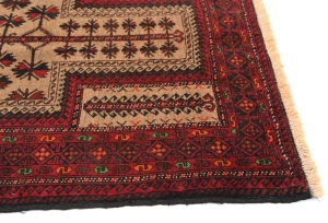 Vintage Cream Tribal 3X5 Balouch Persian Rug