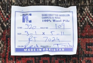 Vintage Red Tribal 3X6 Balouch Persian Rug