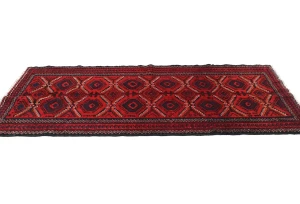 Vintage Red Tribal 3X6 Balouch Persian Rug