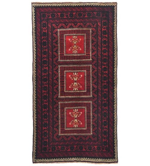 Vintage Red Tribal 4X7 Balouch Persian Rug