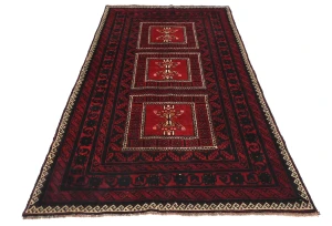 Vintage Red Tribal 4X7 Balouch Persian Rug