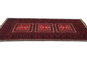 Vintage Red Tribal 4X7 Balouch Persian Rug