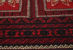 Vintage Red Tribal 4X7 Balouch Persian Rug