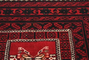 Vintage Red Tribal 4X7 Balouch Persian Rug