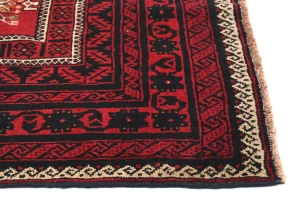 Vintage Red Tribal 4X7 Balouch Persian Rug