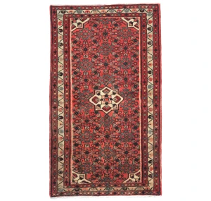 Vintage Bittersweet Red Floral Tribal 3'7X6'0 Hamedan Persian Rug