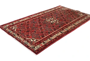 Vintage Bittersweet Red Floral Tribal 3'7X6'0 Hamedan Persian Rug