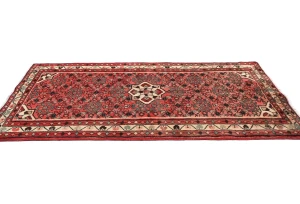 Vintage Bittersweet Red Floral Tribal 3'7X6'0 Hamedan Persian Rug