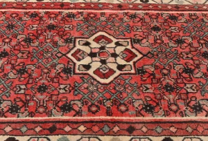 Vintage Bittersweet Red Floral Tribal 3'7X6'0 Hamedan Persian Rug