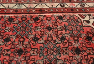 Vintage Bittersweet Red Floral Tribal 3'7X6'0 Hamedan Persian Rug