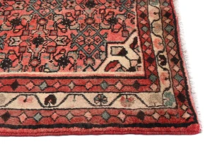 Vintage Bittersweet Red Floral Tribal 3'7X6'0 Hamedan Persian Rug