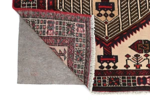 Vintage Red Tribal 3X7 Meshkin Persian Rug