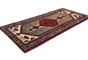 Vintage Red Tribal 3X7 Meshkin Persian Rug