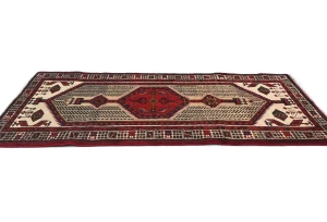 Vintage Red Tribal 3X7 Meshkin Persian Rug