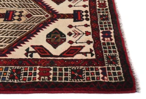 Vintage Red Tribal 3X7 Meshkin Persian Rug