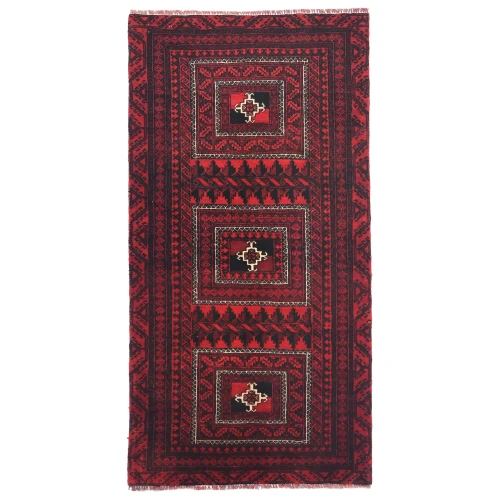 Vintage Red Tribal 3X6 Balouch Persian Rug