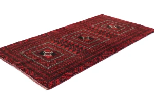 Vintage Red Tribal 3X6 Balouch Persian Rug