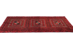 Vintage Red Tribal 3X6 Balouch Persian Rug