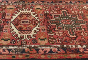 Vintage Red Geometric 2X10 Karajeh Persian Runner Rug