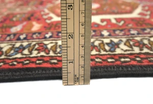 Vintage Red Geometric 2'4X9'5 Karajeh Persian Runner Rug