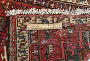 Vintage Red Geometric 2'4X9'5 Karajeh Persian Runner Rug