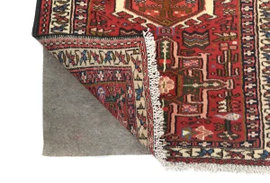 Vintage Red Geometric 2'4X9'5 Karajeh Persian Runner Rug