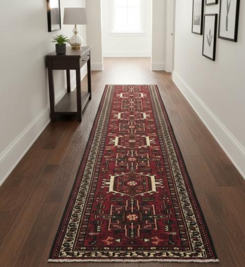 2'4 x 9'5 Hand Knotted Karajeh Persian Wool Runner Rug