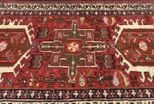 Vintage Red Geometric 2'4X9'5 Karajeh Persian Runner Rug