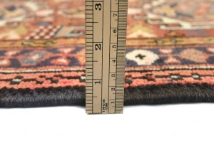 Vintage Rusty Red Geometric 2'4X9'6 Karajeh Persian Runner Rug