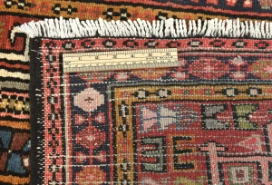 Vintage Rusty Red Geometric 2'4X9'6 Karajeh Persian Runner Rug