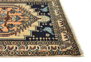 Vintage Beige Tribal 2X10 Ardabil Persian Runner Rug