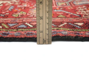 Vintage Red Geometric 2'8X10'3 Karajeh Persian Runner Rug